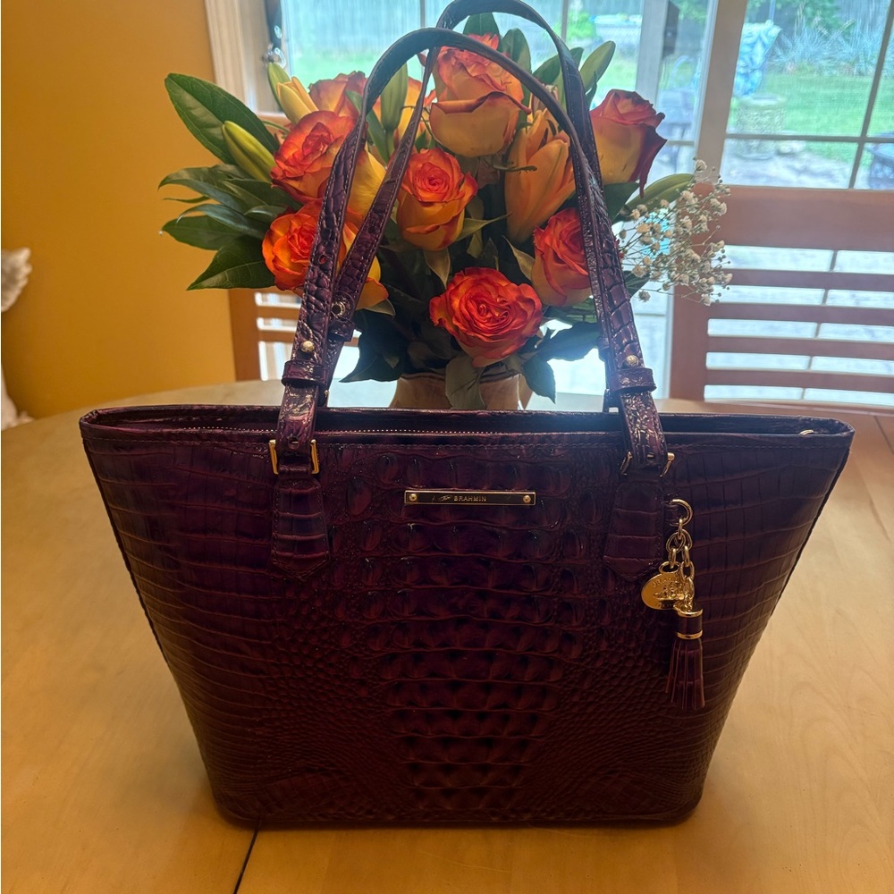 Brahmin Royal Purple Medium Asher NWOT